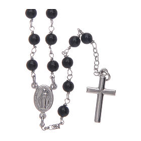 Chapelet Amen agate noire argent 925