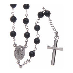 Chapelet Amen agate noire argent 925