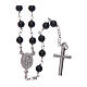 Amen rosary in 925 sterling silver and black agate s1