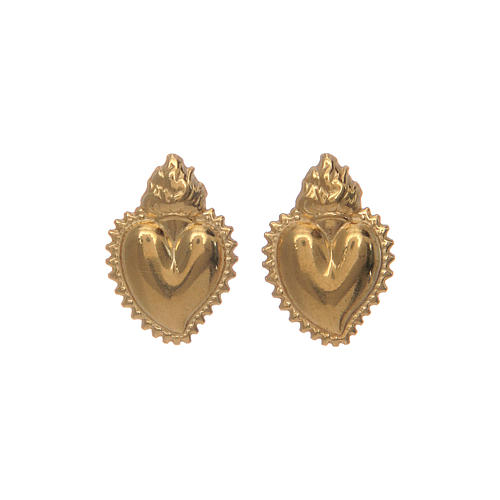 Votive heart earrings in 925 sterling silver finished in gold 4