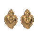 Votive heart earrings in 925 sterling silver finished in gold s1