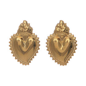 Orecchini cuore votivo argento 925 dorato