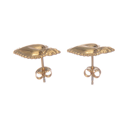 Orecchini cuore votivo argento 925 dorato 2