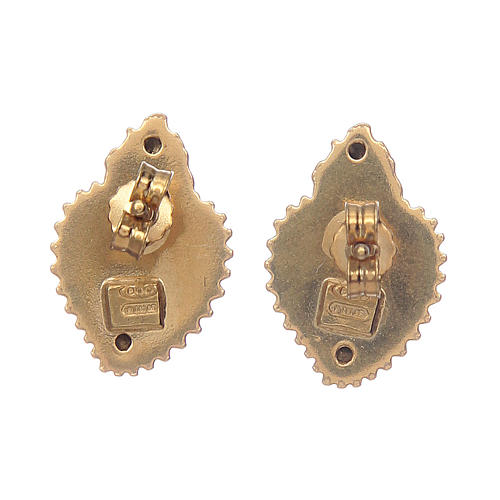 Orecchini cuore votivo argento 925 dorato 3