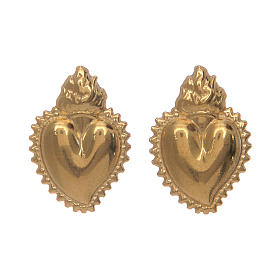Votive heart earrings in 925 sterling silver finished in gold