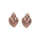 Orecchini a lobo cuore votivo pieno argento 925 rosato s4