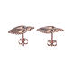 Orecchini a lobo cuore votivo pieno argento 925 rosato s5