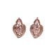 Orecchini a lobo cuore votivo pieno argento 925 rosato s6