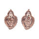 Orecchini a lobo cuore votivo pieno argento 925 rosato s3
