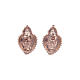 Lobe earrings with votive heart in 925 sterling silver finished in rosè s6