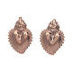 Lobe earrings with votive heart in 925 sterling silver finished in rosè s1