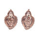 Lobe earrings with votive heart in 925 sterling silver finished in rosè s3