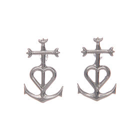 Lobe earrings in 925 sterling silver with Safeness Anchor