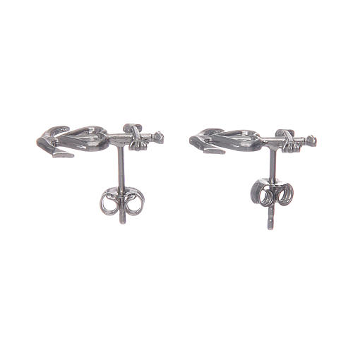 Lobe earrings in 925 sterling silver with Safeness Anchor 2
