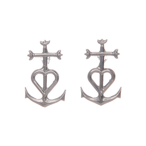 Lobe earrings in 925 sterling silver with Safeness Anchor 1