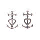 Lobe earrings in 925 sterling silver with Safeness Anchor s1