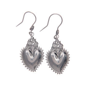 Earrings in 925 sterling silver with silver votive heart