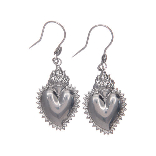 Earrings in 925 sterling silver with silver votive heart 1