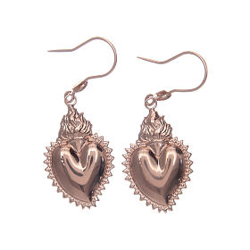 Orecchini in argento 925 cuore votivo rosato