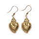 Pendant earrings in 925 sterling silver with golden votive heart s1