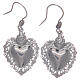 Pendant earrings in 925 sterling silver with votive heart s1