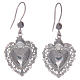 Pendant earrings in 925 sterling silver with votive heart s2