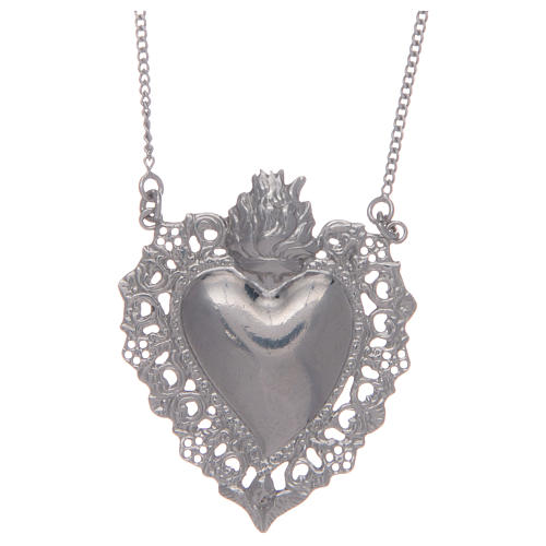 925 sterling silver choker with drilled votive heart 1