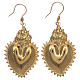 Votive heart shaped earrings in 925 sterling silver finished in gold s1