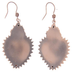 Orecchini in argento 925 con cuore ex voto rosato