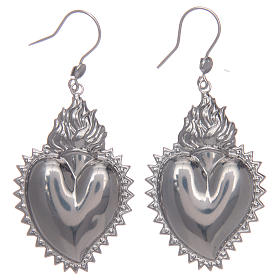 Heart votive earrings in 925 sterling silver