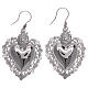 Earrings in 925 sterling silver with drilled votive heart s1