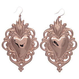 Drilled earrings in 925 sterling silver finished in rosè