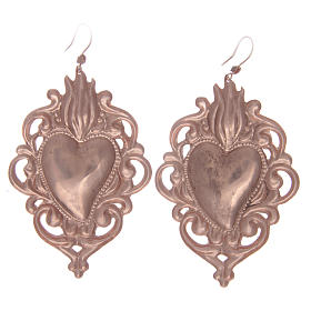 Drilled earrings in 925 sterling silver finished in rosè