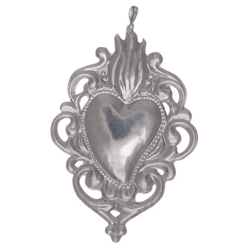 Ciondolo cuore votivo in argento 925 2