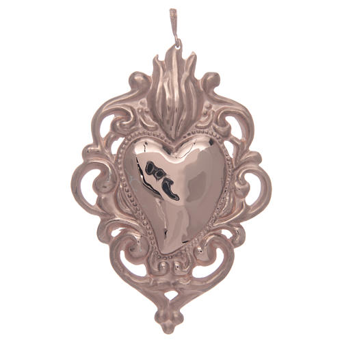 Pendant in 925 sterling silver votive heart in rosè 1