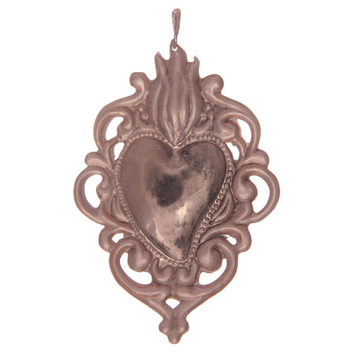 Pendant in 925 sterling silver votive heart in rosè 2