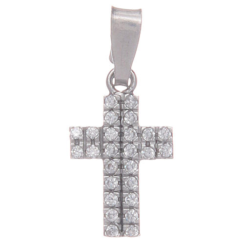 Cross with transparent zircons in 925 sterling silver 1