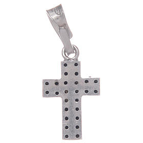 Cross with black zircons in 925 sterling silver