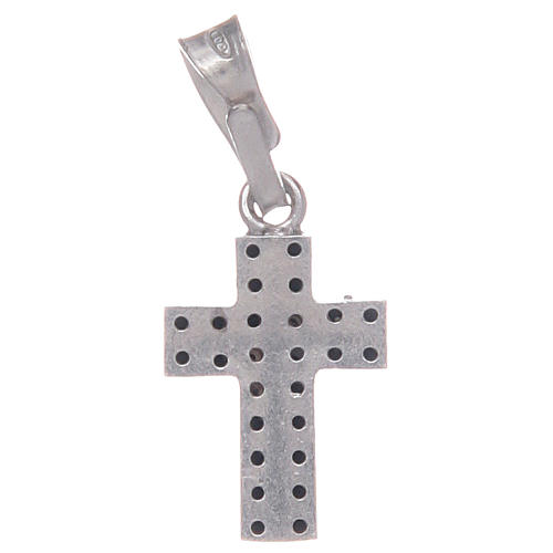 Cross with black zircons in 925 sterling silver 2