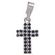 Cross with black zircons in 925 sterling silver s1