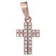 Krzyż różowawy ze srebra 925 z przezroczystymi cyrkoniami s1