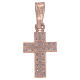 Cross in 925 sterling silver rosè with transparent zircons s2