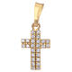 Golden cross with transparent zircons in 925 sterling silver s1