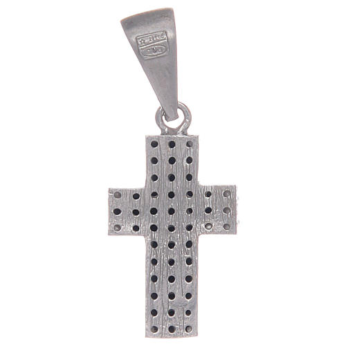 Cross in 925 sterling silver with black zircons 2