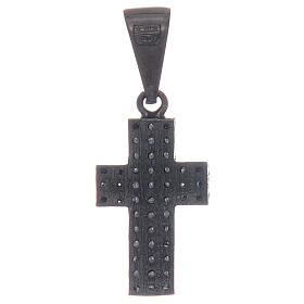 Krzyż czarny ze srebra 925 z cyrkoniami przezroczystymi