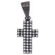 Black cross in 925 sterling silver with transparent zircons s1