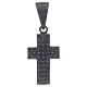 Black cross in 925 sterling silver with transparent zircons s2