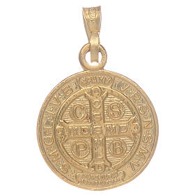Saint Benedict medal in gold plated sterling silver