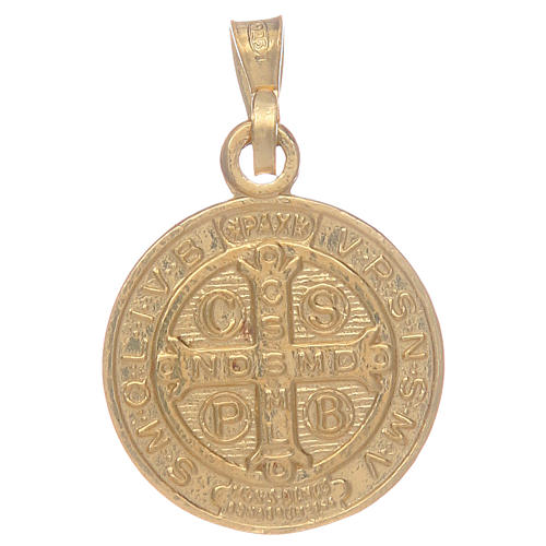 Medalik Świętego Benedykta ze srebra 925 pozłacany 2