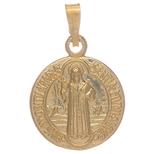 Saint Benedict medal in gold plated sterling silver 1